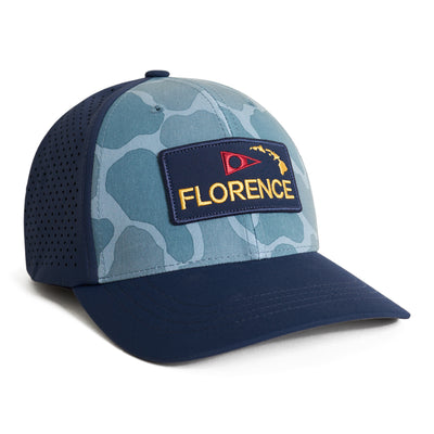 Color:Light Sea Blue Camo-Florence Camo Airtex Trucker Hat