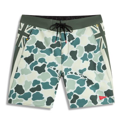 Color:Frog Camo-Florence Pro Hawaii Camo Boardshort