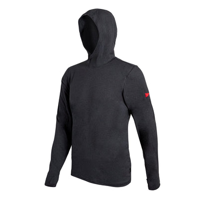 Color:Heather Black-Florence Long Sleeve Hooded Active T Shirt