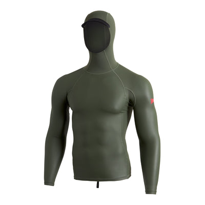 Color:Thyme-Florence Windshield Long Sleeve Hooded Rashguard