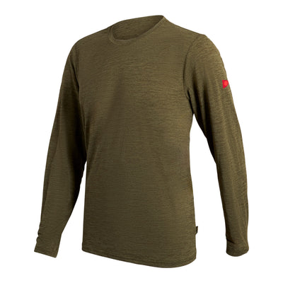 Color:Heather Burnt Olive-Florence Airtex Long Sleeve Shirt