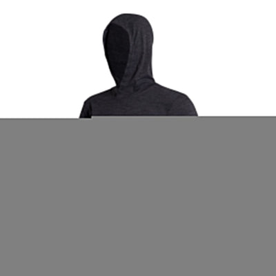 Color:Heather Charcoal-Florence Airtex Long Sleeve Hooded Shirt