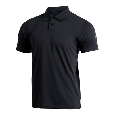 Color:Black-Florence Airtex Collared Short Sleeve Shirt