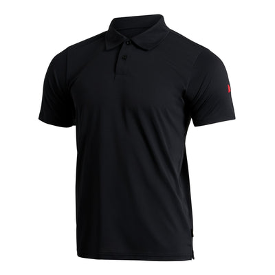 Color:Black-Florence Airtex Collared Short Sleeve Shirt