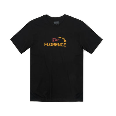 Color:Black-Florence Logo Island Chain T-Shirt