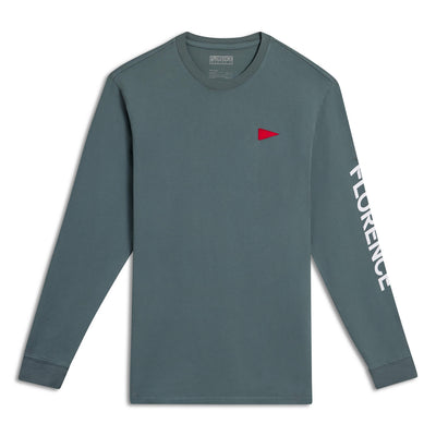 Color:Sea Blue-Florence Burgee Long Sleeve T-Shirt