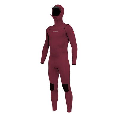 Color:Maroon-Florence Men's 3mm Hooded Fullsuit