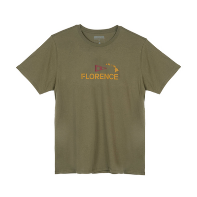 Color:Burnt Olive-Florence Logo Island Chain T-Shirt