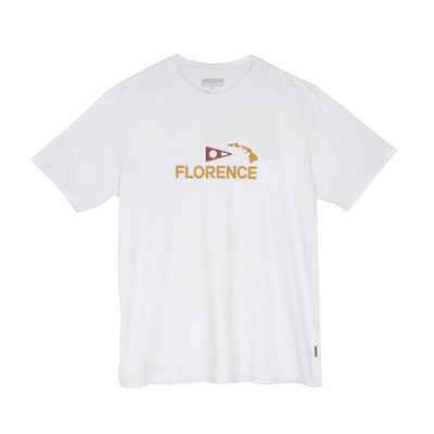 Color:White-Florence Logo Island Chain T-Shirt